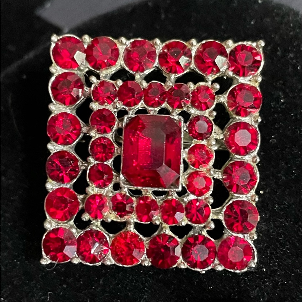 Red vintage brooch